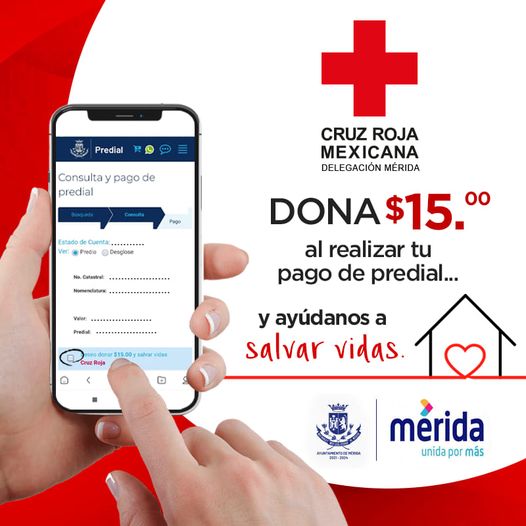 Invitan a donar a la Cruz Roja a través del pago de predial.