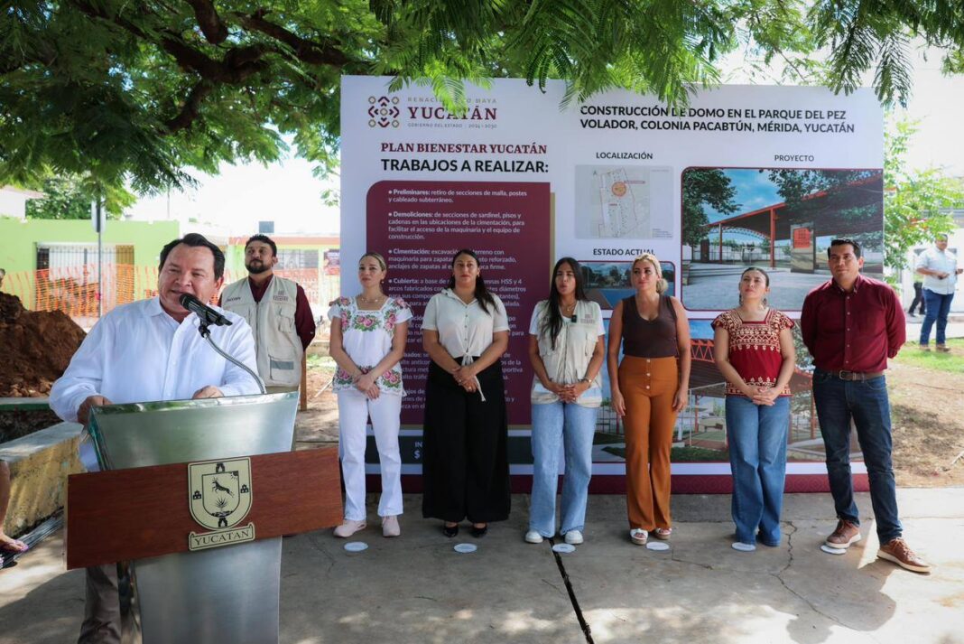 Venimos a “devolverles vida y esperanza a los espacios públicos” señala Diaz Mena a vecinos de Pacabtun