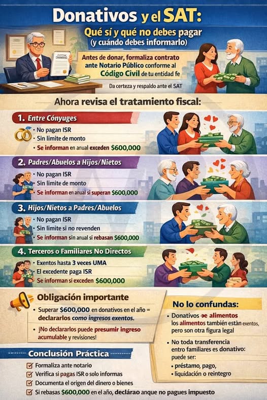 Donativos y el SAT: qué sí y qué no debes pagar (y cuándo debes informarlo)