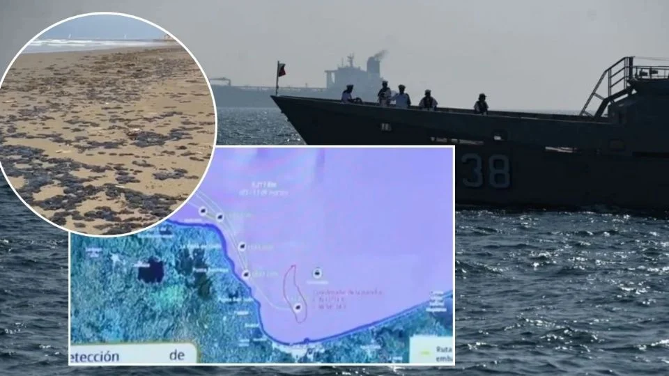 Segun Secretaria de Marina derrame de hidrocarburo en Veracruz son de un buque no identificado y dos «emanaciones naturales»