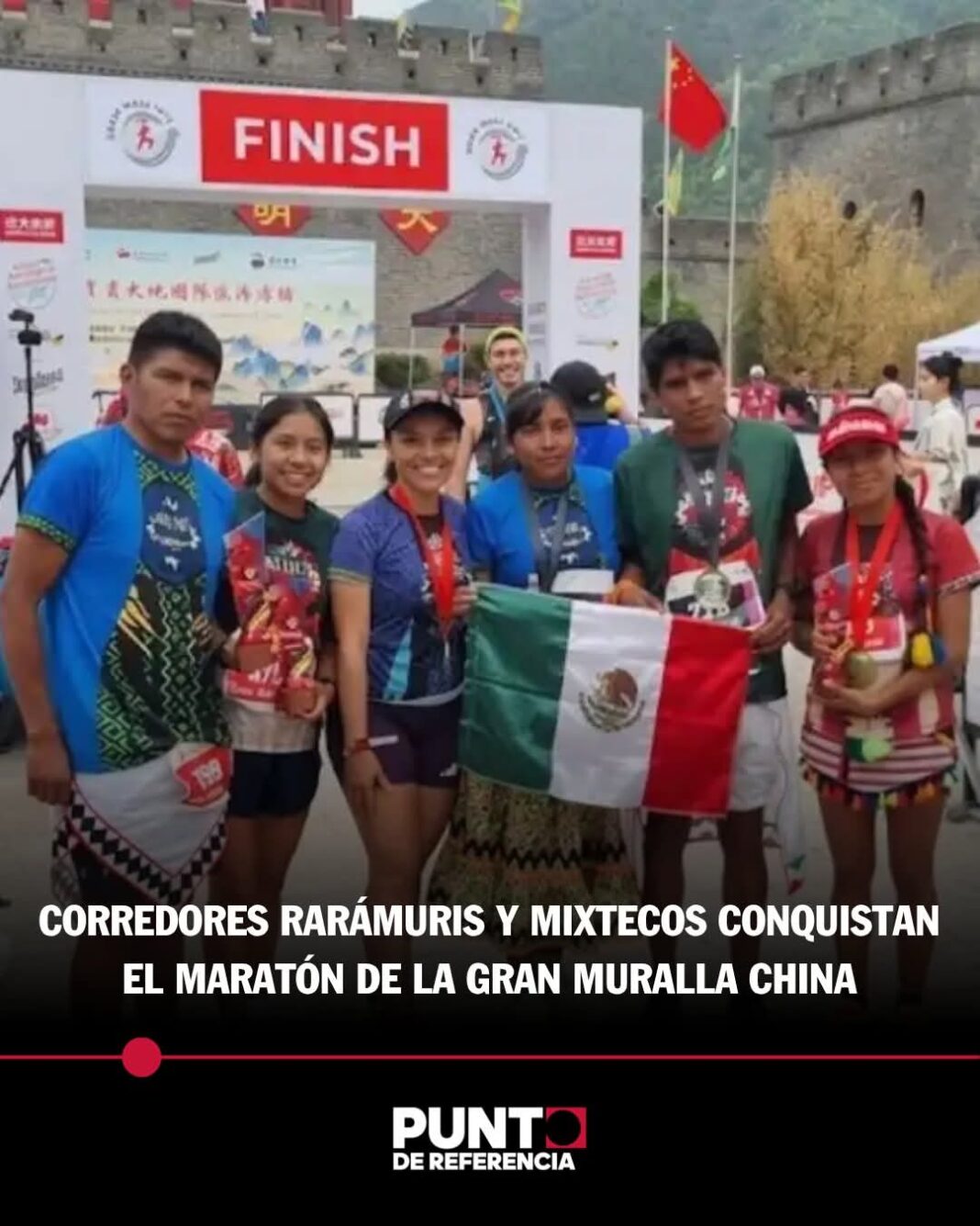 Corredores Raramuris y Mixtecos conquistan Maratón de la Gran Muralla China