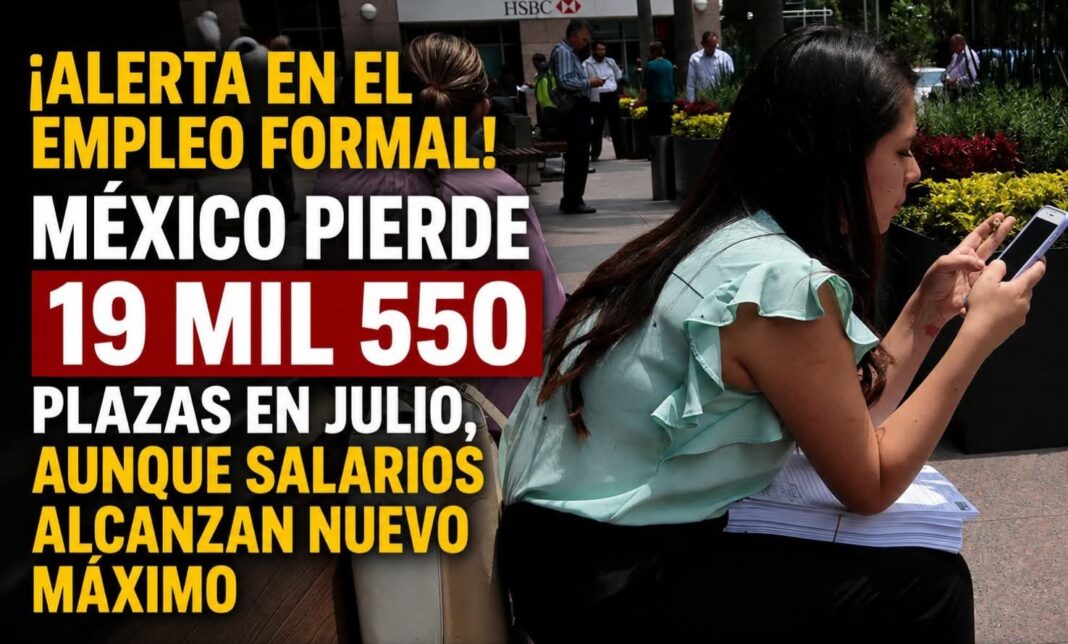 IMSS reporta pérdida de 19 mil 550 empleos durante julio IMSS reporta pérdida de 19 mil 550 empleos durante julio