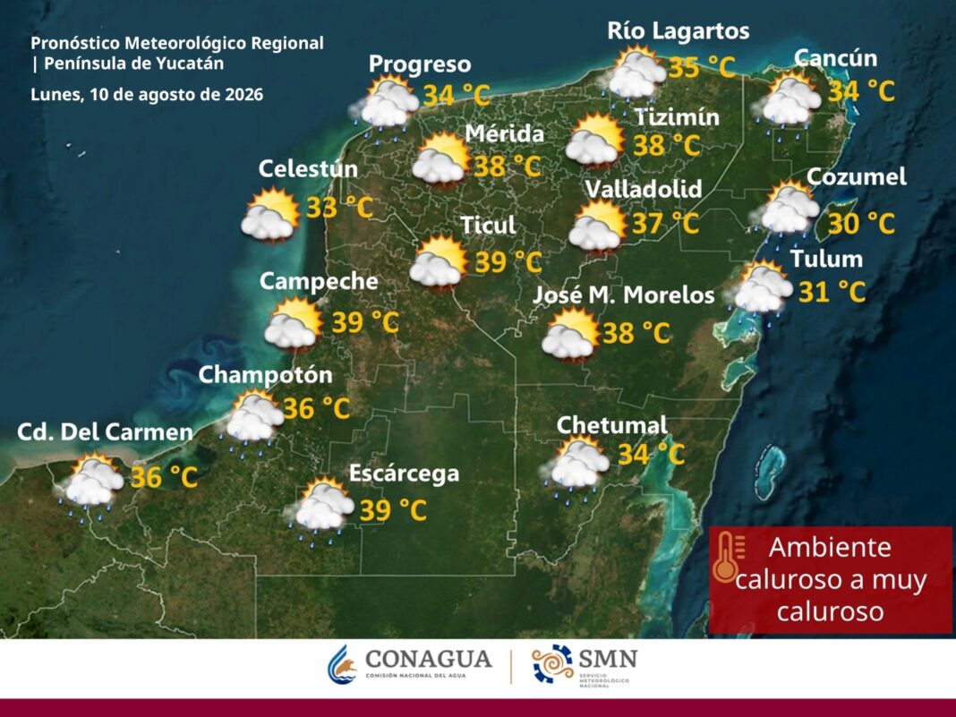Calor y lluvias vespertinas para este lunes Calor y lluvias vespertinas para este lunes