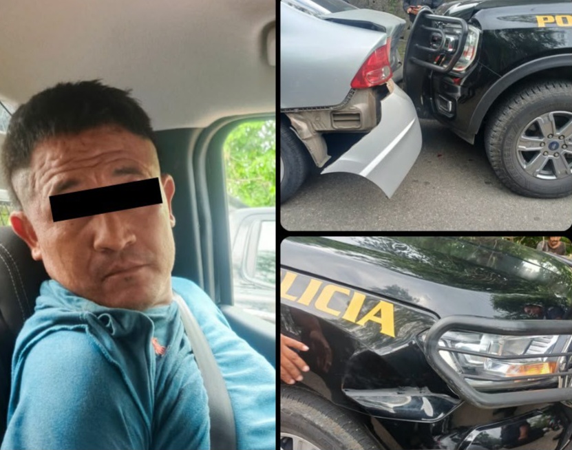 Detenido tras dañar patrulla y auto particular en el sur de Merida Detenido tras dañar patrulla y auto particular en el sur de Merida