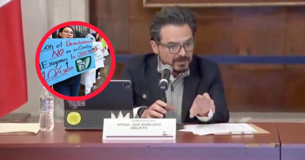 Ante protestas Zoé Robledo, anunció proceso de escucha personal con trabajadores para conocer de manera directa las afectaciones que detectan en hospitales y centros de salud. Ante protestas Zoé Robledo, anunció proceso de escucha personal con trabajadores para conocer de manera directa las afectaciones que detectan en hospitales y centros de salud.